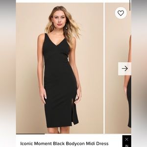 LULUS iconic moment black bodycon midi dress